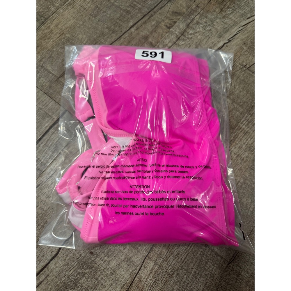 Aidonger Hot Pink Tankini Swim Top Adjustable Straps Plus Size 2XL NEW - Picture 9 of 9
